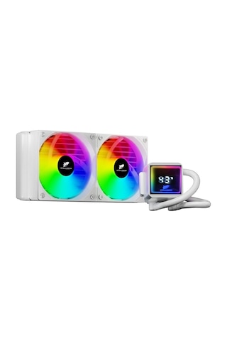 Tr240 Argb Sıvı Soğutucu Dijital Derece Göstergeli İşlemci Soğutucu Fan Beyaz Renk 240 MM