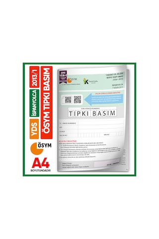 Yds İspanyolca 2013/1 Yabancı Dil Sınavı Ösym Tıpkı Basım Çıkmış