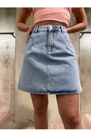 Vigoss Kadın Mini Denim Etek 50455-00422 Açık Mavi