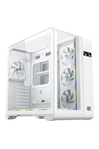 Xigmatek En44281 Pano S Beyaz 3 Taraf Cam 7x12cm Argb Fan+kumanda Gaming Oyuncu Pc Kasası