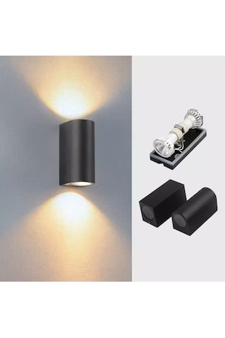 Tongxida Ip68 Su Geçirmez Dış Lamba Yuvarlak Soğuk Beyaz, 2 Başlık, Villa Kapısı İçin Soğuk Beyaz