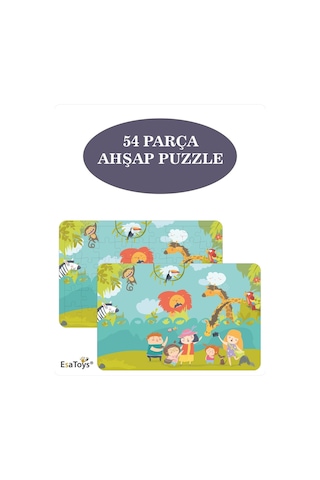 Ahşap 54 Parça Çocuk Puzzle-82