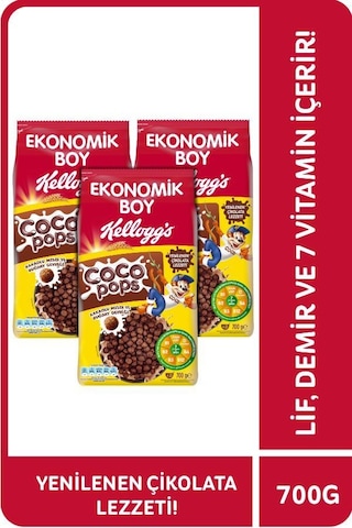 Kellogg's Coco Pops Çikolatalı Buğday Ve Mısır Gevreği 3 x 700 G