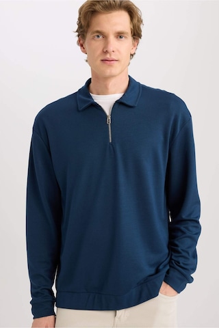 Defacto Regular Fit Polo Yaka Yarım Fermuarlı Sweatshirt G7492ax25aunv64 Lacivert-nv64