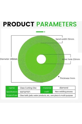 Tongxida Diamantlı Pervane, Cam & Seramik Kesici, Ultra İnce, Hızlı Kesim, Açısal Zımpara İçin Uyumlu