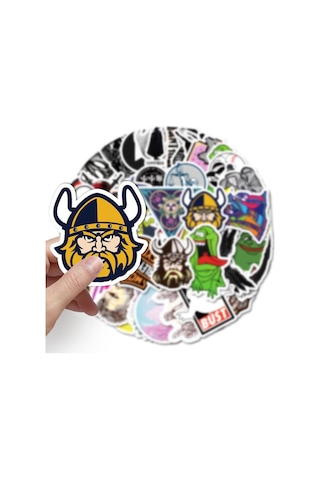 Cajuart 50 Adet Tekrarsız Karışık Stil Modern Pvc Sticker 016
