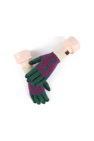 Kadın Kışlık Japon Tarzı Yün Eldiven: Dokunmatik, Kalın Sıcak-yeşil Yeşil