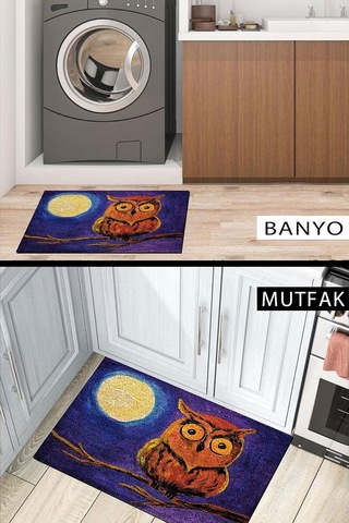 Baykuş Kapı Önü Paspası Dekoratif Kapı Paspası Dış Mekân Paspas Ev İçi Paspası 45x70cm Diğer