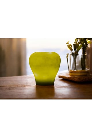 Fener Mum Vase Yeşil Kavun Kokulu Dekoratif Mum