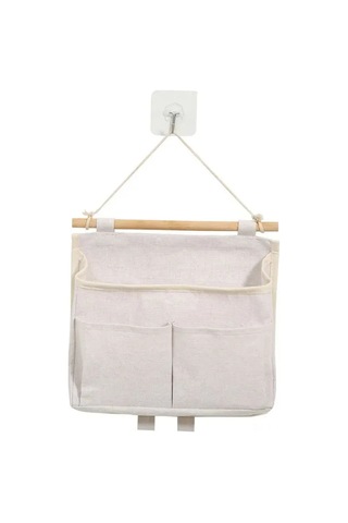 Tenfowee Duvar Tipi Organizer Bezi Depolama Çanta - Kucuk Eşyalarınızı Düzenleyin, Uzay Tasarrufu Sağlayın Beyaz Beyaz