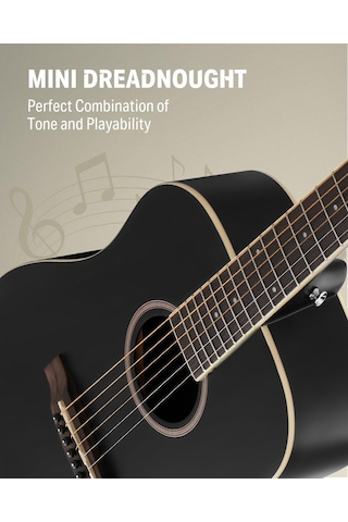 Donner Ec983 Akustik Gitar Seti Siyah