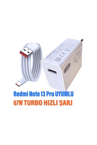 Redmi Note 13 Pro Uyumlu 67w Turbo Hızlı Şarj Aleti