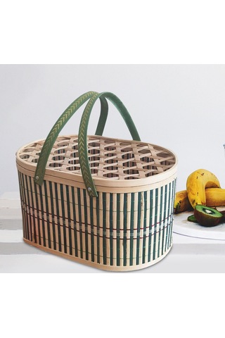Suntek Bambu Dokuma Meyve Ekmek Kek İçin İçi Boş Sepet