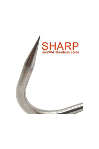 Vkemall 3 Adet Sus304 Paslanmaz Çelik T-desenli Et Kancası, Turuncu Plastik Kollü, 16.5 Cm Toplam Uzunluk, Et Fabrikaları İçin Diğer