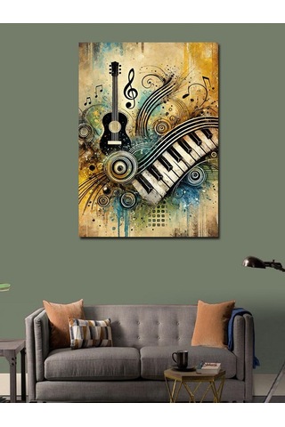 Kanvas Tablo Müzik Ve Sanat Motifi 70cmx100cm