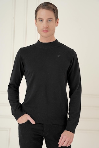 Efor Tr 876 Slim Fit Siyah Klasik Triko Siyah