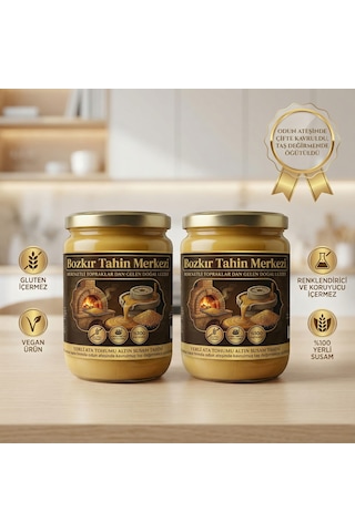 Bozkır Tahin Merkezi Ata Tohumu Altın Susam Kavrulmus Tahin 600 Gr X 2adet Taş Değirmen&katkısız