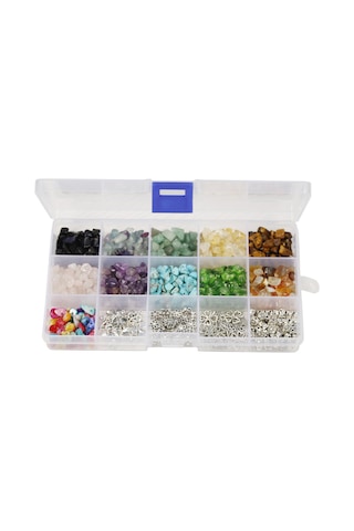 Qingmipy 15 Izgarlı Kristal Takı Yapım Seti - Elastik Tel, Kanca Ve Aletler İle Bileklik, Kolye Ve Küpe Yapımı