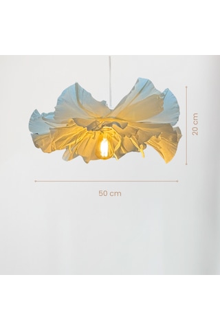 İtalyan Krapon Kağıt Beyaz Flora El Yapımı Sarkıt Avize Beyaz