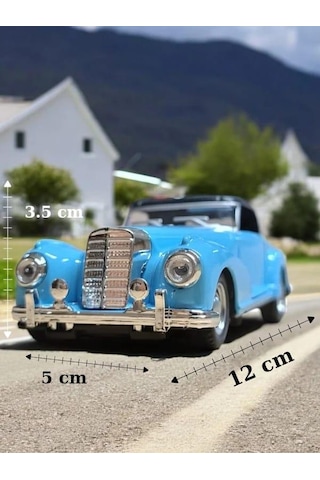 Nostaljik Klasik Metal Çek Bırak Araba Mavi Kapılar Açılır 1/36 Ölçek Mod:3 Diğer