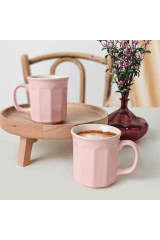 Keramika Açık Pembe/krem Herakles Kupa 9 Cm 6 Adet 550/030