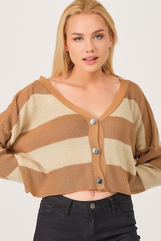 Z3008 Dewberry Bayan Hırka-koyu Camel Koyu Camel