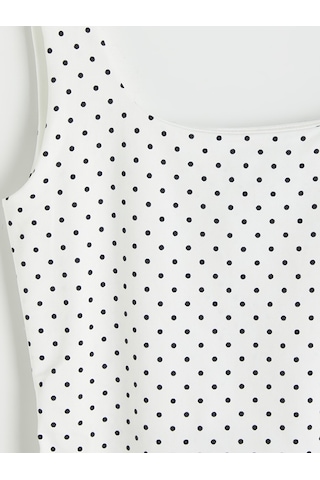 Lc Waikiki Lc Waıkıkı Beyaz U Yaka Puantiyeli Kadın Bodysuit