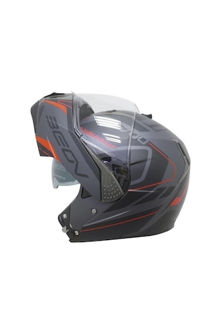 Beon B700 Air Tek Çene Açılır Vizörlü Kask Kırmızı - Siyah