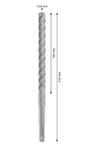 Bosch 1x Pro Sds Plus-5x Kırıcı Delici Delme Ucu Donatılı Beton, Beton, Ø 12,00 Mm, Professional Aksesuar Kırıcı Delici