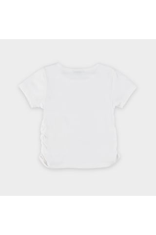 Panço Kız Çocuk Pencere Detaylı T-shirt Beyaz 2411gk05006-4455 001 Panço