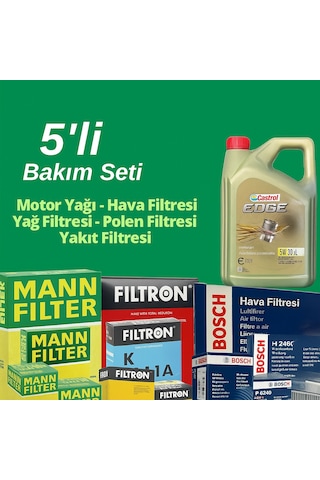 Bosch Vw Jetta 1.9 Tdi Castrol Edge 4 Lt Filtre Bakım Seti 2006-2010 4kp 5 Li Bosch Vw Jetta 1.9 Tdi Castrol Edge 4 Lt Filtre Bakım Seti 2006-2010 4kp 5 Li