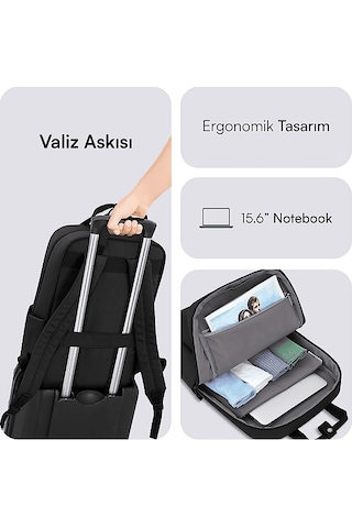 Mack MCE-1521 15.6" Nova Eco Laptop Sırt Çantası Siyah