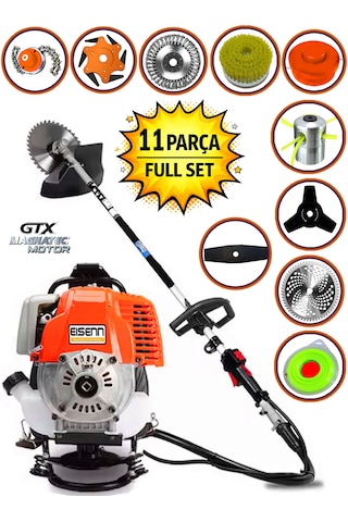 Eisenn German GX-11 Maxtorq Sırt Tipi Benzinli Ot Çalı Çim Biçme Tırpanı + Tam Takım Halı Yıkamalı