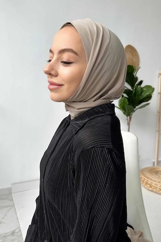 Kahijab Çıtçıtlı Bone - Vizon - Standart Vizon