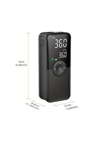 Primepickings 1 Numara Portable Tire Inflator Araba Motosiklet Ve Bisikletler Icin Tasinabilir Lastik Sisme Cihazi Arka Depolama Kisali