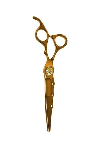 Dış Bükey Düz Uçlu Saç Kesim Makası Kurukafa Karamel