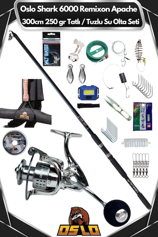 Oslo Shark 6000 Remixon Apache 300cm 250gr Tatlı/tuzlu Su Olta Seti