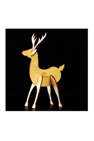 Ahşap Maket Hayvanlar Çocuklar Boyanabilir - Geyik Boya Setli