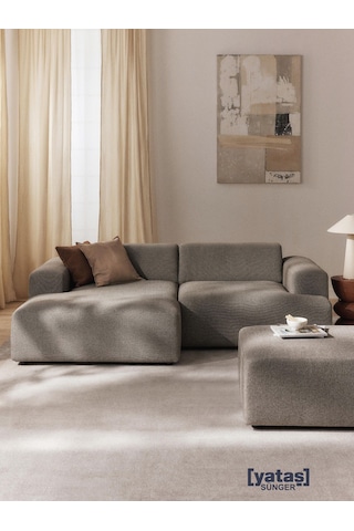 Most Mollista 2 Modül Sol Köşe Koltuk 10 Kahverengi Keten Kumaş Y