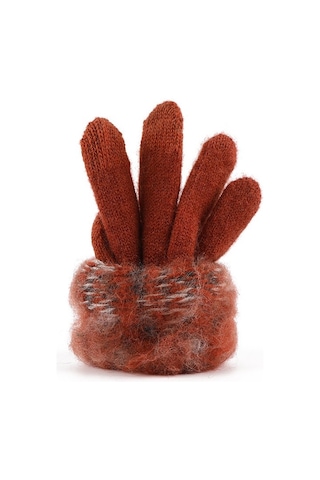 Kalın Yün Kadın Eldiven: Kışlık, Dokunmatik-mavi Mavi