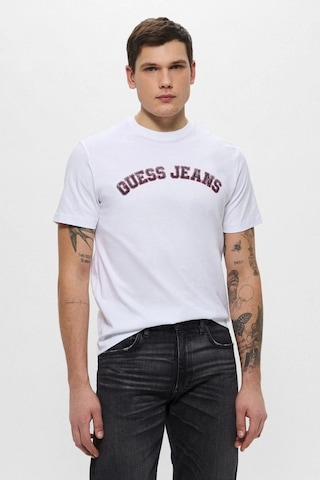 Guess Erkek Beyaz T-shirt Yüksek Kalite Pamuk Beyaz