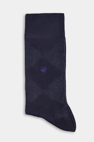 Bisse Lacivert Polyester Desenli Baklava Bambu Dikişsiz Uzun Soket Çorap Crbmb23y102 40-1 Koyu Lacivert