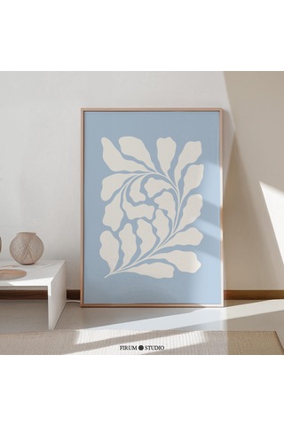 Soyut Botanik Sanatı, Pastel Mavi Modern