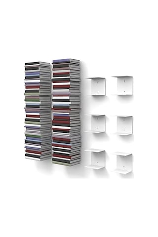 3 Adet Metal Kitap Tutacağı, Metal Duvar Rafı, Duvar Organizatörü