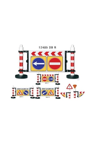 Dubalı Uyarı Levhalı Bariyer 181 X 120 Cm Sağ Yön - Dikkat