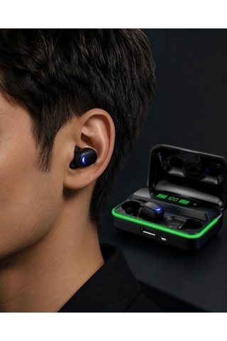 Bluetooth 5.1 Kulaklığı Led Ekranlı Powerbank Kulaklık