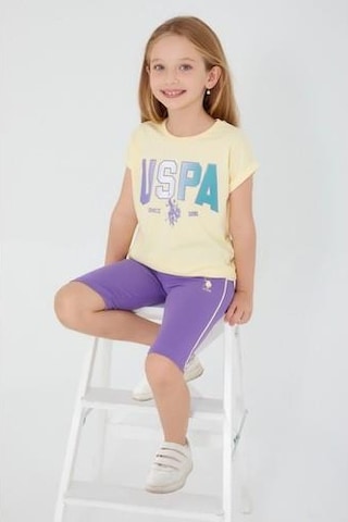 Kız Çocuk Bermuda Tayt Takım Sarı
