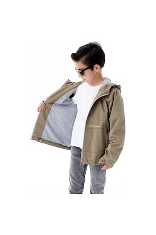Benitto Kids Erkek Çocuk Kapüşonlu Mevsimlik Yağmurluk 51366 Kahve