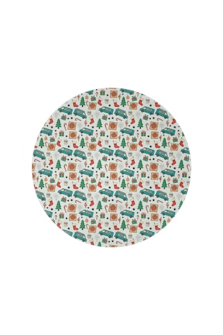 Noel Desenli 60 İnç Yuvarlak Flanel Battaniye, Yetişkin Ve Çocuk İçin, Yumuşak, Rahat Ve Hafif Noel Tesisat Vanı