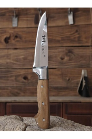 Lazreis Kurban Bıçağı No2, El Yapımı Paslanmaz Çelik Bıçak 16cm Ahşap